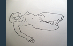 Reclining Nude, 2013, pencil on paper, A3